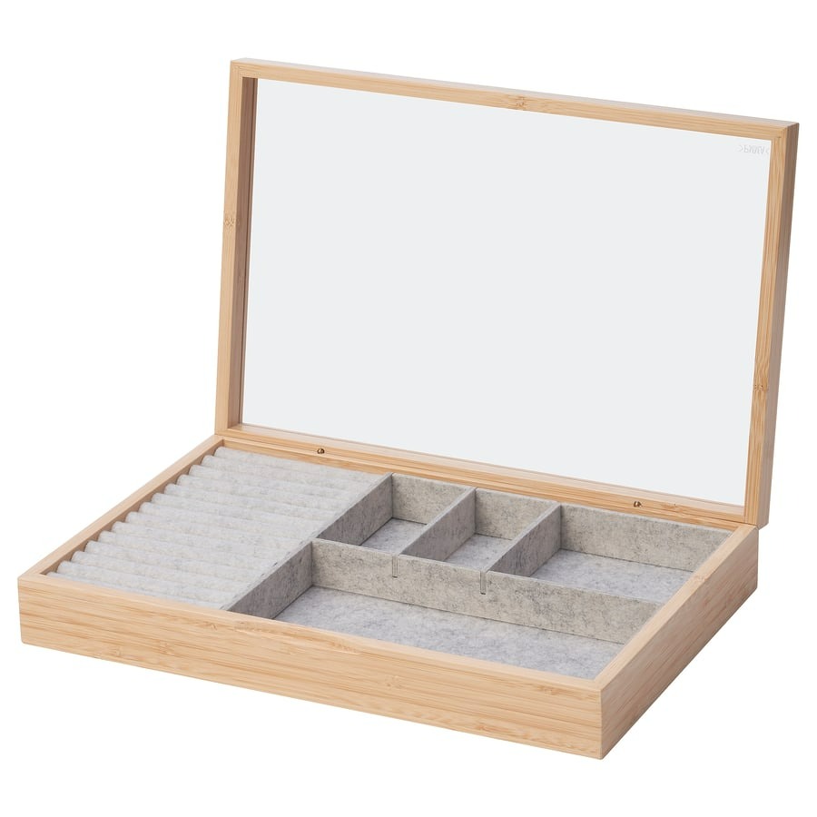 HALSREM Bölmələri olan zinət əşyaları qutusu, 33x22 sm