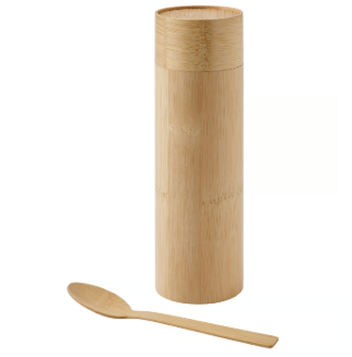 RODMULLE Qəhvə/çay qutusu, bambuk örtüyü ilə qaşıq, 22 sm