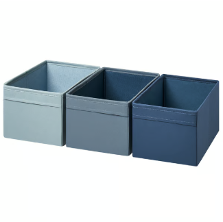 DRONA Qutu, 3 ədədli dəst, mavi, 18x25x15 sm